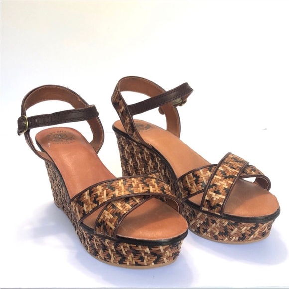 Lucky Brand Shoes - Lucky Brand Kristine Brown Woven Leather Platform Sandal size 7.5M